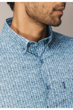 State of Art Shirt LS Print - Pop 5611 Grijsblauw