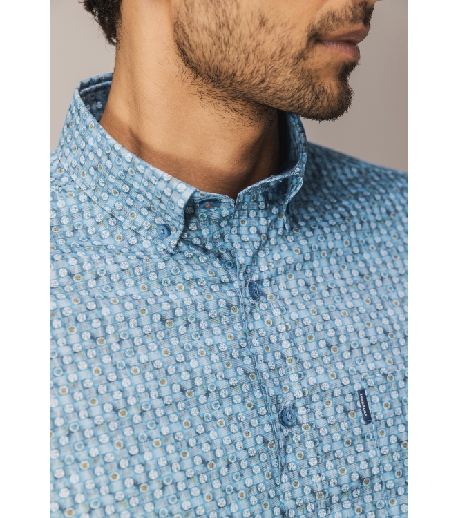 State of Art Shirt LS Print - Pop 5611 Grijsblauw
