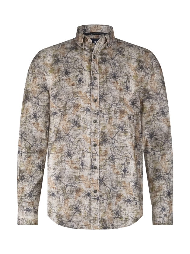 State of Art Shirt LS Print Fine 8898 Bruin