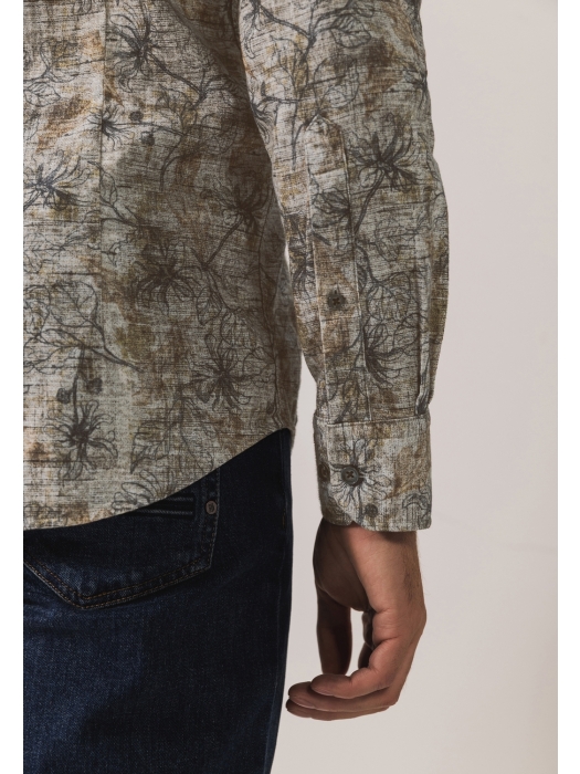 State of Art Shirt LS Print Fine 8898 Bruin