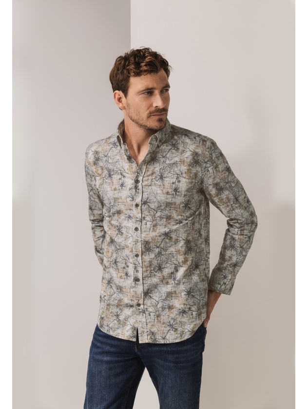 State of Art Shirt LS Print Fine 8898 Bruin