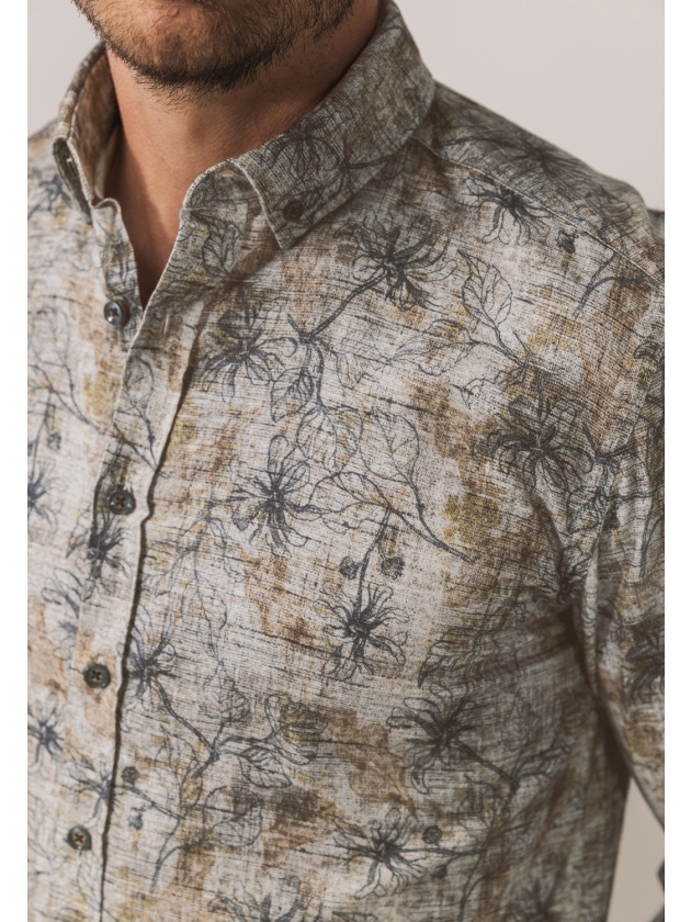 State of Art Shirt LS Print Fine 8898 Bruin