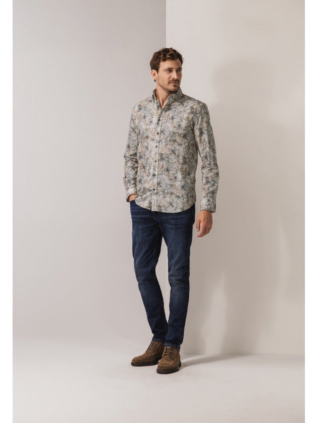 State of Art Shirt LS Print Fine 8898 Bruin