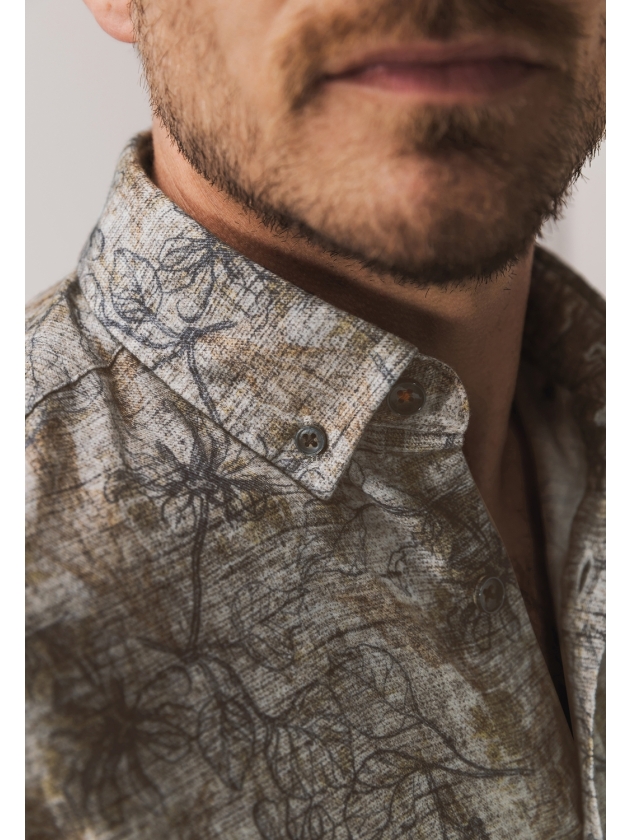 State of Art Shirt LS Print Fine 8898 Bruin