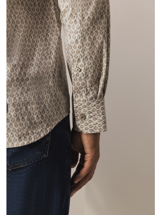 State of Art Shirt LS Print Popli 8411  Cognac