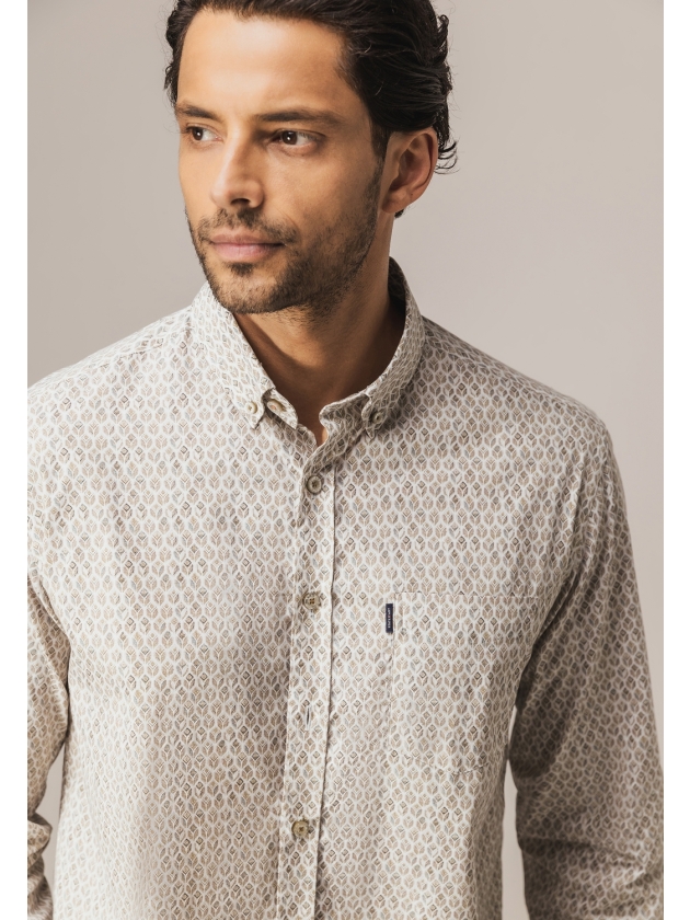 State of Art Shirt LS Print Popli 8411  Cognac