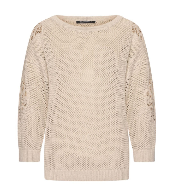 Expresso Pullover with lace inserts EX260 Pebble