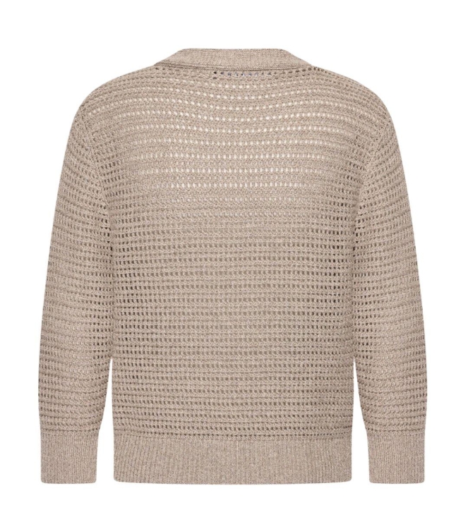 Expresso Cardigan in a metallic cord yarn EX260 Pebble