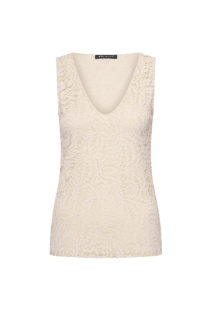 Expresso Jersey lace singlet EX260 Pebble