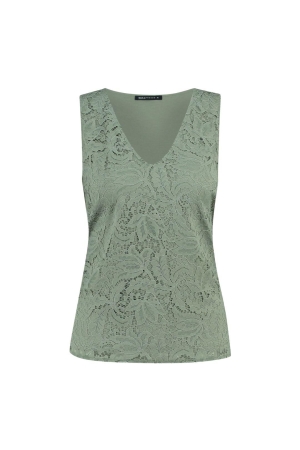 Expresso Jersey lace singlet EX501 Eucalyptus