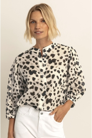 Expresso leopard print blouse EX203 Pearl