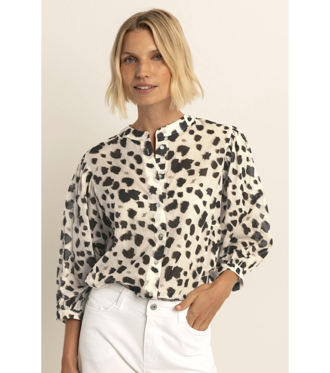 Expresso leopard print blouse EX203 Pearl