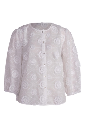 Expresso Broderie blouse EX001 White