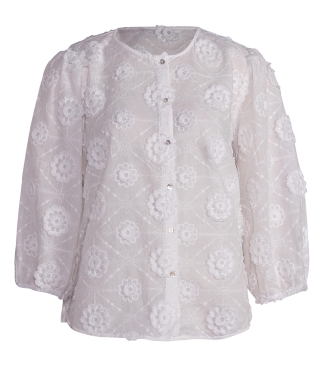 Expresso Broderie blouse EX001 White