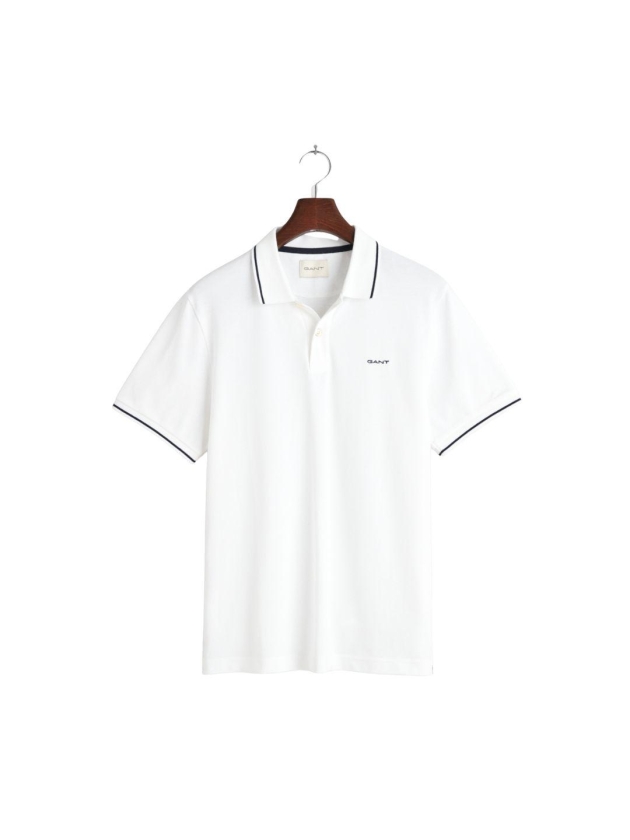 Gant Tipped Piqué Polo Shirt 110 white
