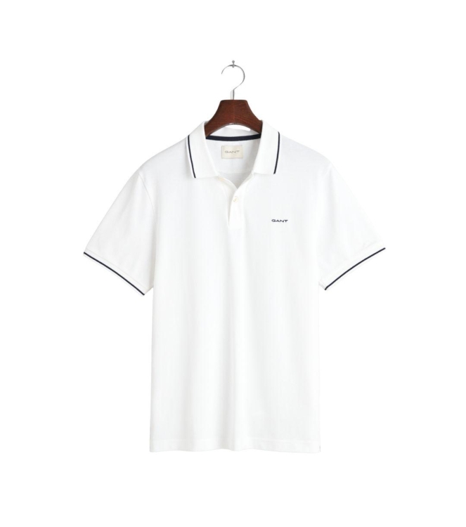 Gant Tipped Piqué Polo Shirt 110 white