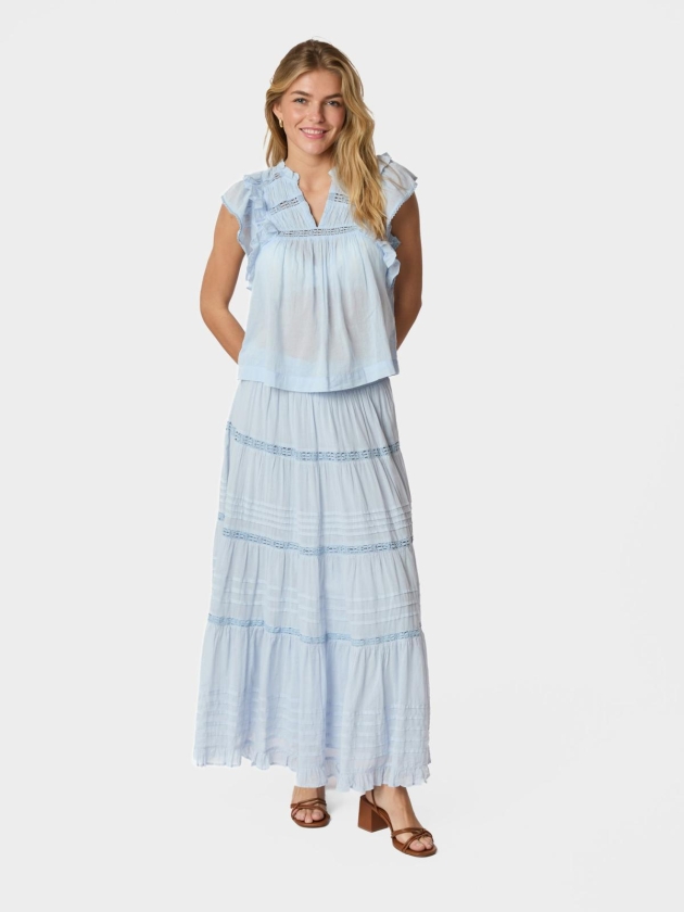Neo Noir Jayla S voile top 145 Light blue