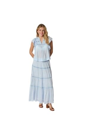 Neo Noir Jayla S voile top Light blue