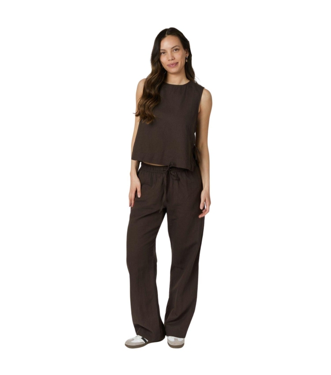Neo Noir Sonar linen pants 676 Dark brown