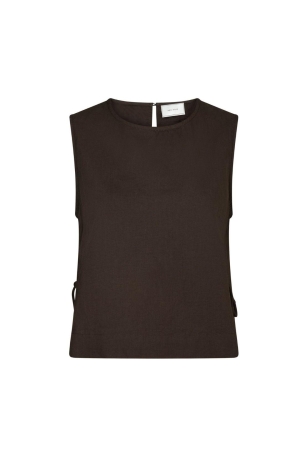 Neo Noir Svetlana linen top 676 Dark brown