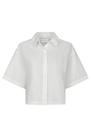 Neo Noir Jasie poplin stone shirt 120 White
