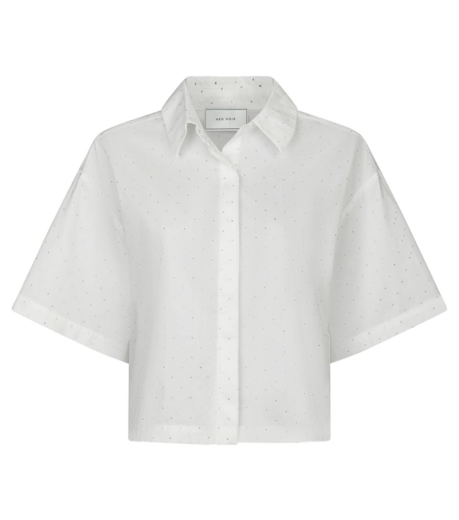Neo Noir Jasie poplin stone shirt 120 White