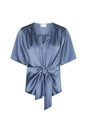 Neo Noir Casadia heavyy sateen blouse 407 Smoke blue