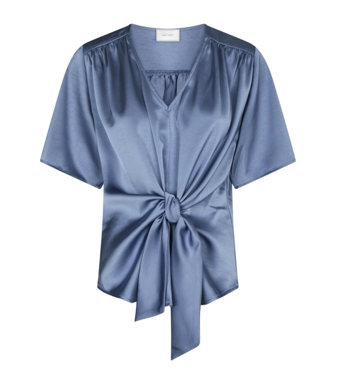 Neo Noir Casadia heavyy sateen blouse 407 Smoke blue
