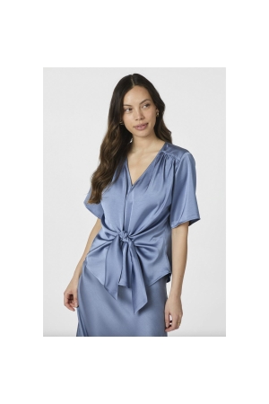 Neo Noir Casadia heavyy sateen blouse 407 Smoke blue