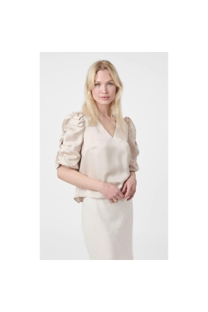 Neo Noir Elba heavy sateen blouse 720 Champagne