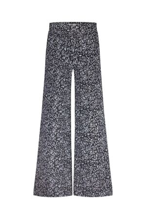 Studio Anneloes XX Pilar leaves trousers 9011 black/off white