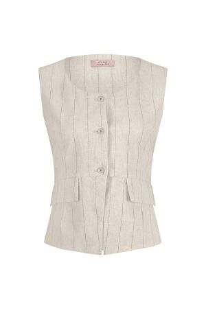 Studio Anneloes Rebekka pinstripe gilet 1490 kit/black