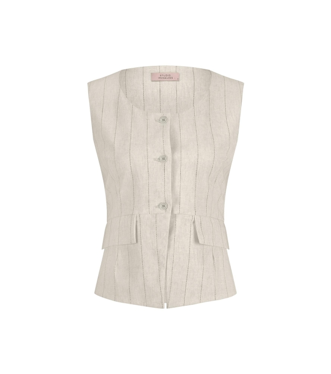 Studio Anneloes Rebekka pinstripe gilet 1490 kit/black