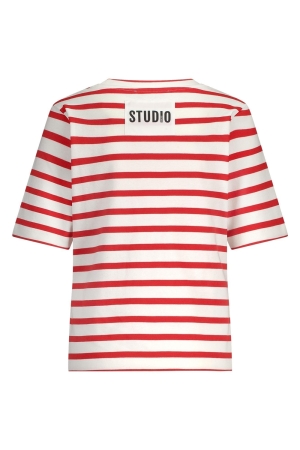 Studio Anneloes Annika stripe tshirt 1128 offwhite/peach