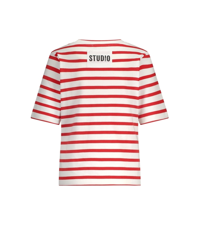 Studio Anneloes Annika stripe tshirt 1128 offwhite/peach
