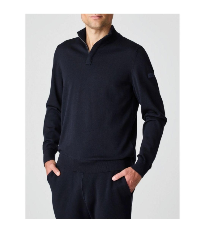 Maerz Pullover Stehkragen Zip 1/1 Arm 399 Navy