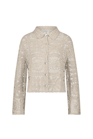Summum Woman Short cardigan flower crochet knit 000122 Ivory