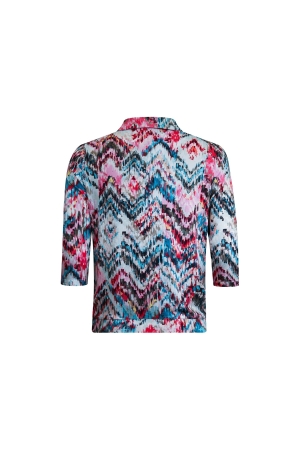 Sarto Fashion Blouson polo 3/4 sl m1284 coral-rosebloom+multicolzigza