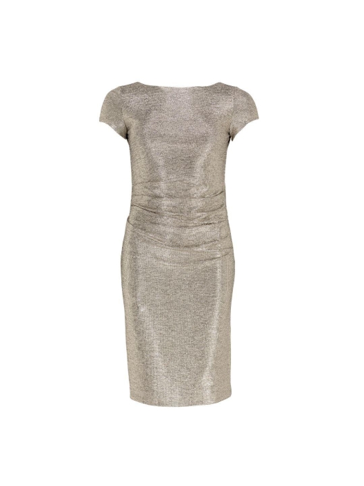 Swing Cocktailkleid aus foliertem Jersey 810 Gold