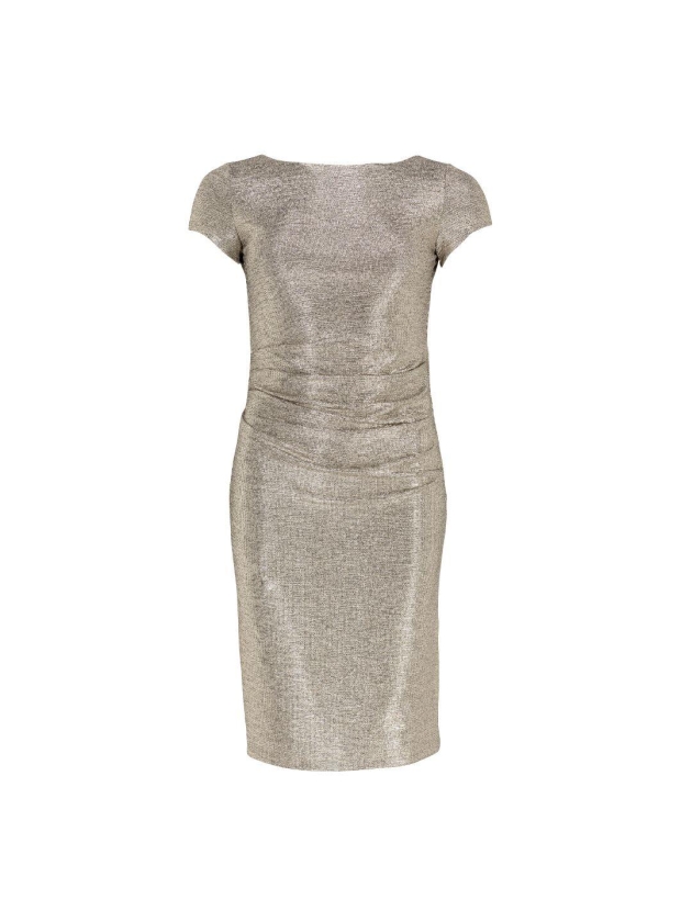 Swing Cocktailkleid aus foliertem Jersey 810 Gold