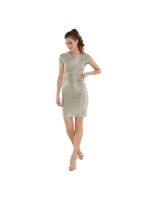 Swing Cocktailkleid aus foliertem Jersey 810 Gold