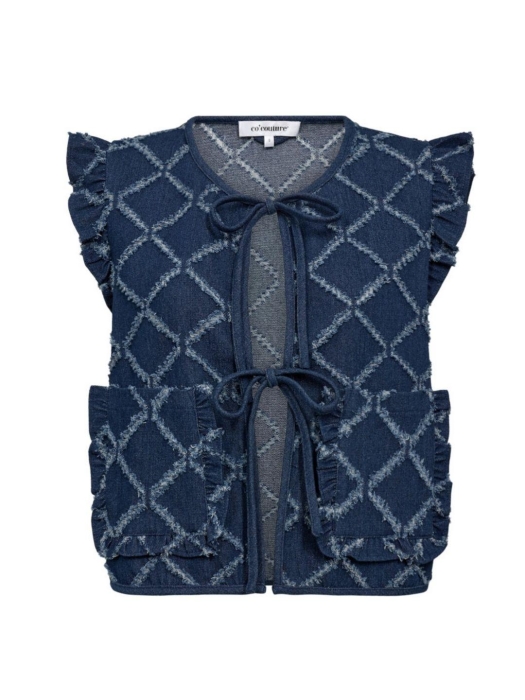 Co Couture MilanCC denim frill vest 555 Dark denim