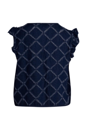 Co Couture MilanCC denim frill vest 555 Dark denim