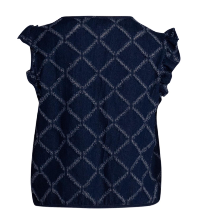 Co Couture MilanCC denim frill vest 555 Dark denim