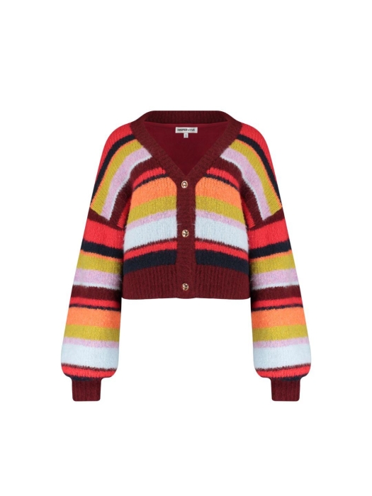 Harper and Yve NOOR-CA 1255 stripe multi racing red
