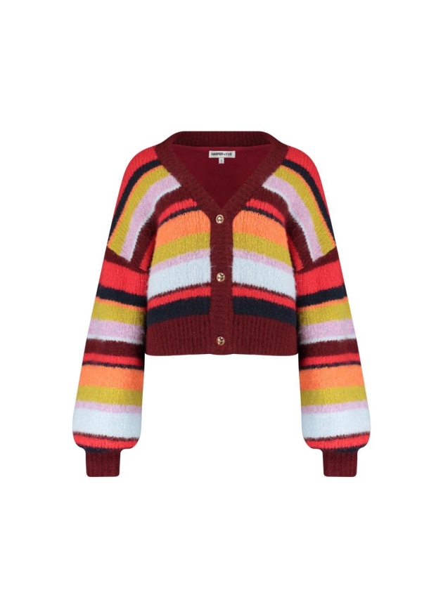 Harper and Yve NOOR-CA 1255 stripe multi racing red