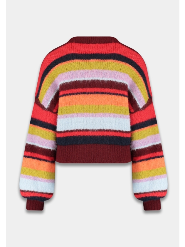 Harper and Yve NOOR-CA 1255 stripe multi racing red