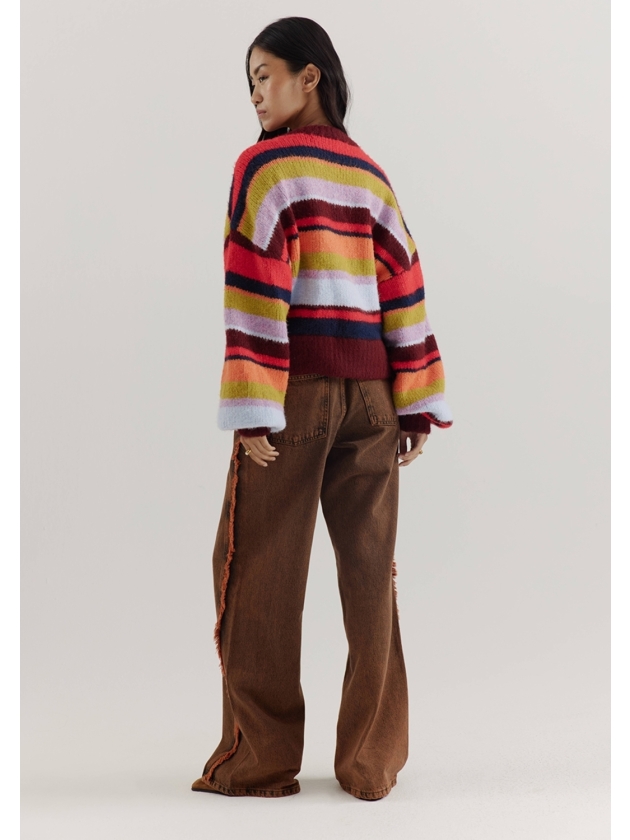 Harper and Yve NOOR-CA 1255 stripe multi racing red