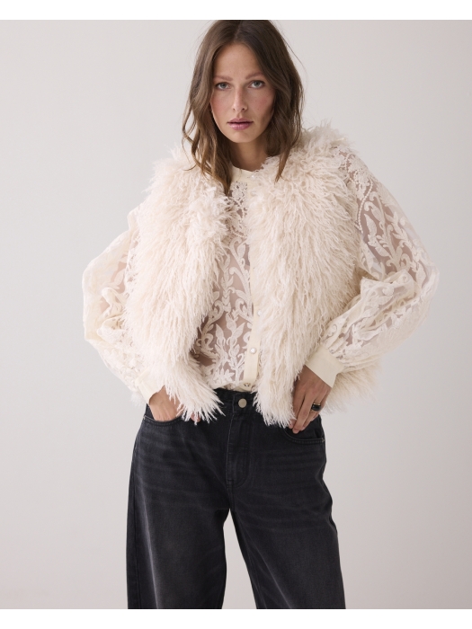 Summum Woman Gilet Faux fur 122 Ivory