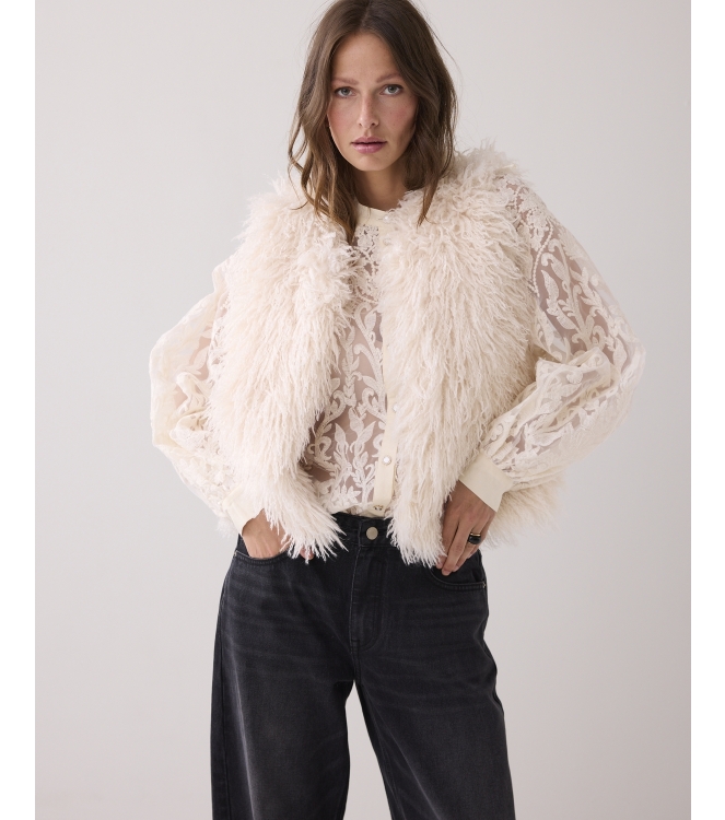 Summum Woman Gilet Faux fur 122 Ivory